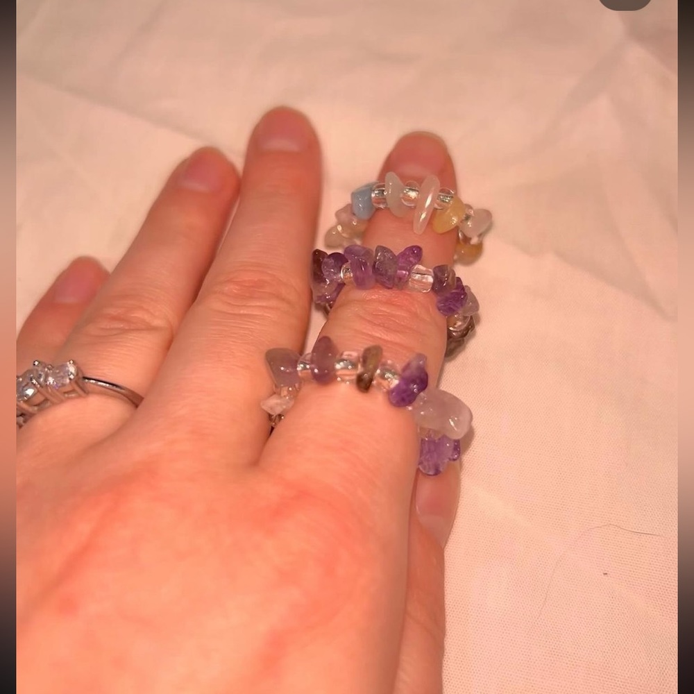 Crystal fidget ring handmade